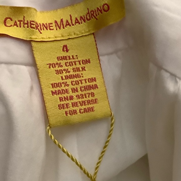Catherine Malandrino Bleach White Annabeth Crisscross Silk Dress size 4 - Picture 13 of 15
